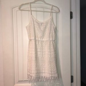 White Crochet Dress